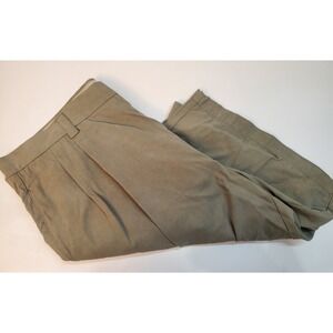 Tommy Bahama Shorts Mens 35‎ Khaki Green 8" Inseam Casual Chino Pleated 100%Silk